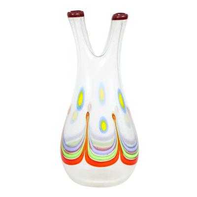 Anzolo Fuga Anzolo Fuga Colorful Pavone Vase with 2 Necks 1957 60