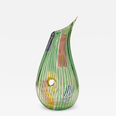 Anzolo Fuga Anzolo Fuga Exceptional Hand Blown Glass Bandiere Vase 1950s