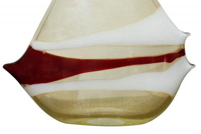 Anzolo Fuga Anzolo Fuga Hand Blown Glass Bands Vase 1950s