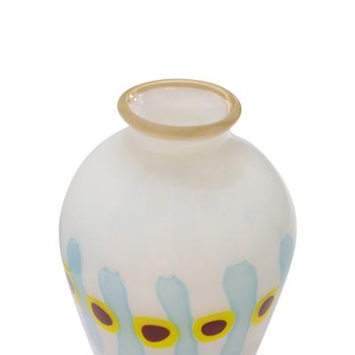 Anzolo Fuga Anzolo Fuga Hand Blown Glass Vase with Murrhines and Vertical Rods 1959 60