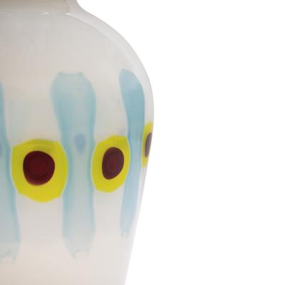 Anzolo Fuga Anzolo Fuga Hand Blown Glass Vase with Murrhines and Vertical Rods 1959 60