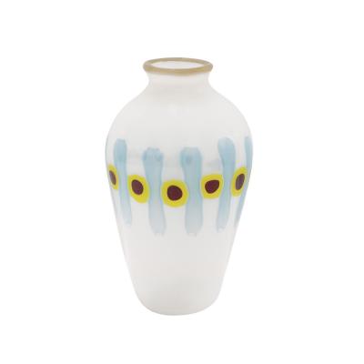 Anzolo Fuga Anzolo Fuga Hand Blown Glass Vase with Murrhines and Vertical Rods 1959 60