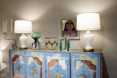 Anzolo Fuga Anzolo Fuga Rare Hand Blown Hourglass Vase ca 1960