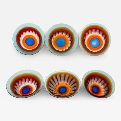 Anzolo Fuga Anzolo Fuga Rare Set of 11 Hand Blown Astrale Plates Bowls Early 1960s
