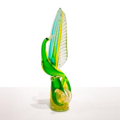 Anzolo Fuga Anzolo Fuga Rare and Important Large Hand Blown Glass Bird Sculpture Ca 1957