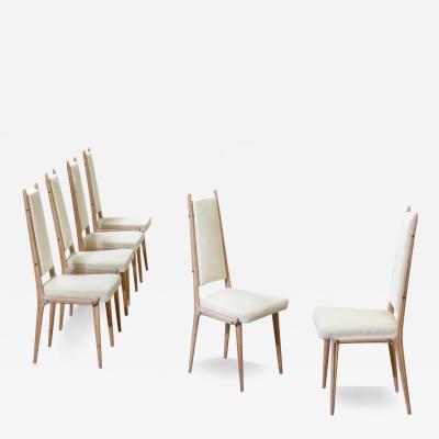 Apelli Varesio Apelli and Varesio Set of Six Wooden Chairs 50s