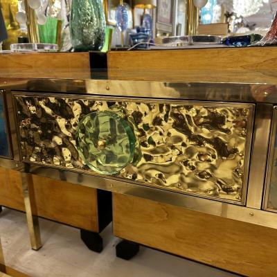 Aqua Console Table in Hand Painted Crystal