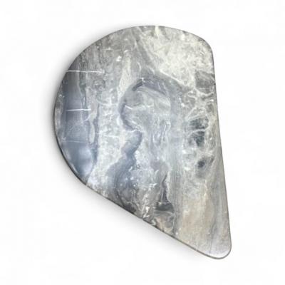 Arabescato Grey Marble Teardrop Low Tables Italy 1980s