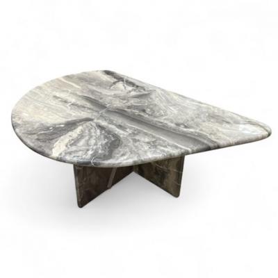 Arabescato Grey Marble Teardrop Low Tables Italy 1980s