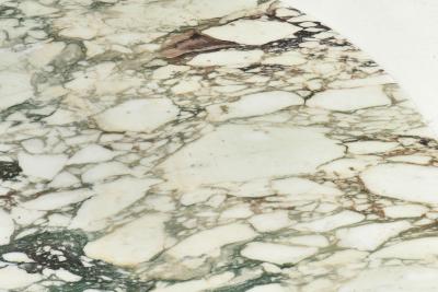 Arabescato Marble and Stainless Steel Drum Dining Table Italy 1970