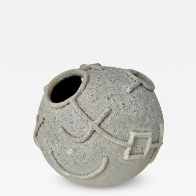 Aram Chenensky Ceramic Moonvase with Hieroglyphic Patterns by Aram Chenensky