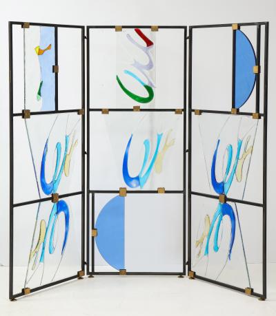 Arberto Toini Italian Murano glass screen by Alberto Toini