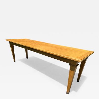 Arbus Style Long Oak Console Table w Brass Sabots
