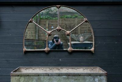 Arched Cast Iron Reclaimed Window Mirror