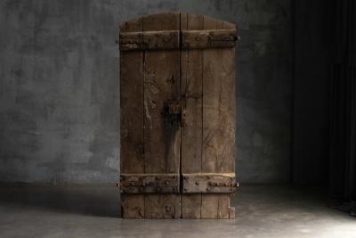 Arched Vernacular Wooden Door Hautes Alpes France 19th Century