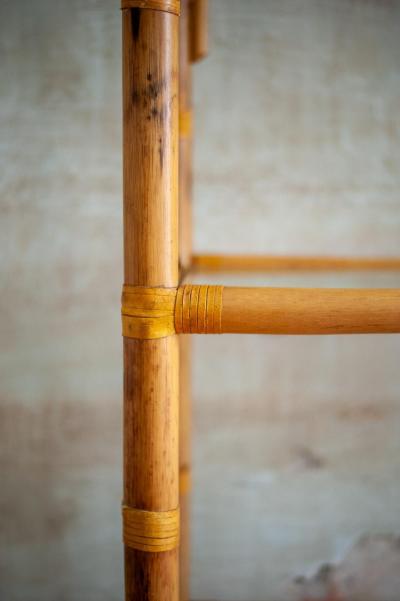 Arched bamboo bookcase 1970s