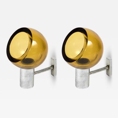Archimede Seguso 1960s pair of Glass sconces by Archimede Seguso