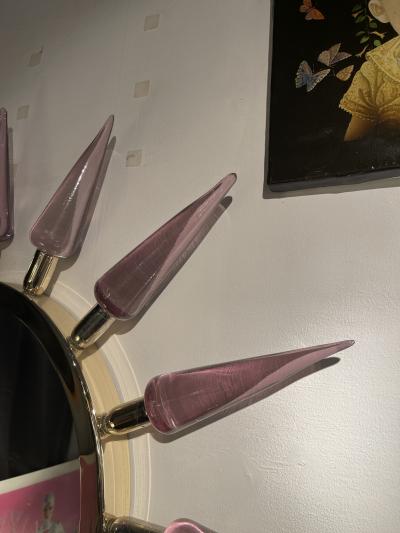 Archimede Seguso 1980s Sunburst mirror in the style of Archim de Seguso