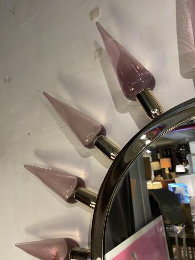 Archimede Seguso 1980s Sunburst mirror in the style of Archim de Seguso