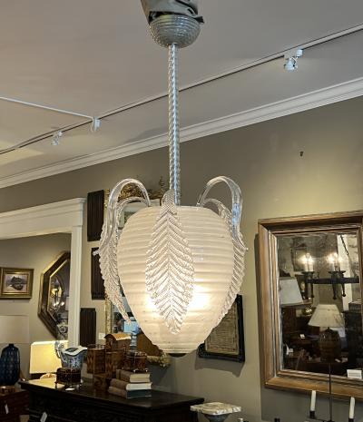 Archimede Seguso A Murano 1950s Berry form Frosted Glass Pendant Light by Seguso
