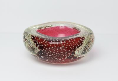 Archimede Seguso Archimede Seguso Bullicante Rose Interior Sommerso Bowl 1950 Italy