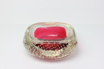 Archimede Seguso Archimede Seguso Bullicante Rose Interior Sommerso Bowl 1950 Italy