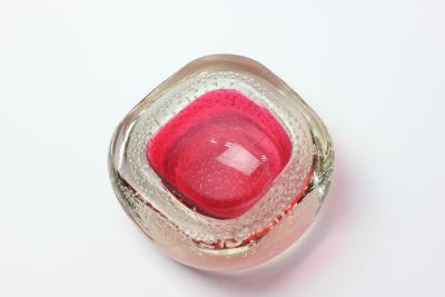 Archimede Seguso Archimede Seguso Bullicante Rose Interior Sommerso Bowl 1950 Italy