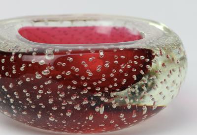 Archimede Seguso Archimede Seguso Bullicante Rose Interior Sommerso Bowl 1950 Italy