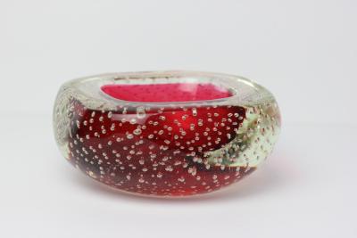 Archimede Seguso Archimede Seguso Bullicante Rose Interior Sommerso Bowl 1950 Italy