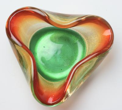 Archimede Seguso Archimede Seguso Multicolored Glass with Gold Fleck Bowl 1960 Italy