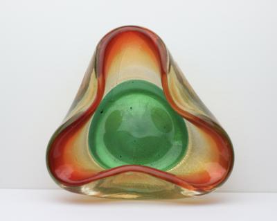 Archimede Seguso Archimede Seguso Multicolored Glass with Gold Fleck Bowl 1960 Italy