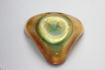 Archimede Seguso Archimede Seguso Multicolored Glass with Gold Fleck Bowl 1960 Italy