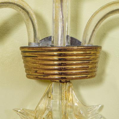 Archimede Seguso Archimede Seguso Pair of Wall Sconces in Murano Glass