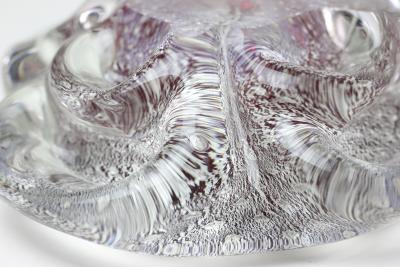 Archimede Seguso Archimede Seguso Ruby Red Glass Bowl with Silver Aventurine Fleck 1950 Italy