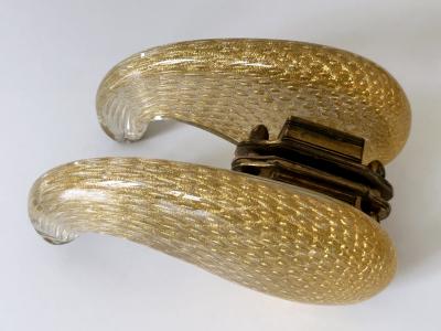 Archimede Seguso Exceptional Mid Century Murano Glass Push Pull Door Handles by Seguso 1950s