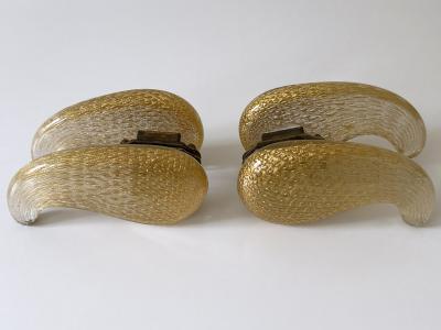 Archimede Seguso Exceptional Mid Century Murano Glass Push Pull Door Handles by Seguso 1950s