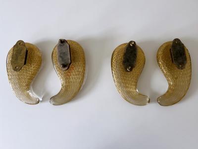 Archimede Seguso Exceptional Mid Century Murano Glass Push Pull Door Handles by Seguso 1950s