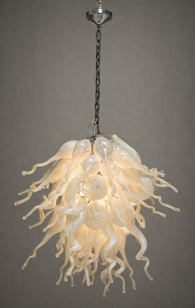 Archimede Seguso Large Vintage Murano Hand Blown Glass Chandelier Italian Modern Lighting