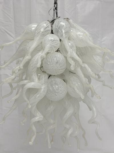 Archimede Seguso Large Vintage Murano Hand Blown Glass Chandelier Italian Modern Lighting