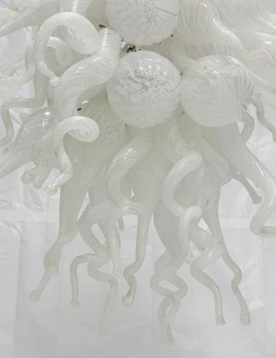 Archimede Seguso Large Vintage Murano Hand Blown Glass Chandelier Italian Modern Lighting