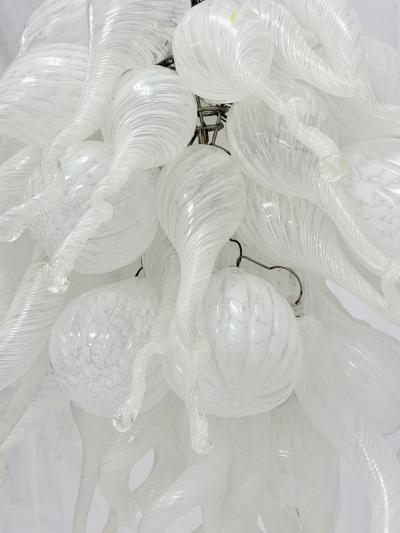 Archimede Seguso Large Vintage Murano Hand Blown Glass Chandelier Italian Modern Lighting