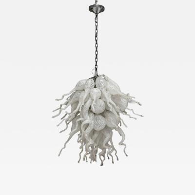 Archimede Seguso Large Vintage Murano Hand Blown Glass Chandelier Italian Modern Lighting