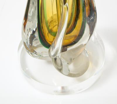 Archimede Seguso Pair of 1950s Large Murano Glass Lamps by Seguso