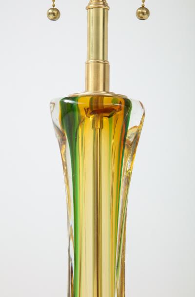 Archimede Seguso Pair of 1950s Large Murano Glass Lamps by Seguso