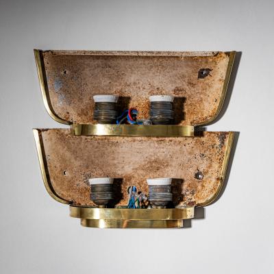 Archimede Seguso Pair of Art Deco Glass Wall Lights attributed to Archimede Seguso Italy 1940s