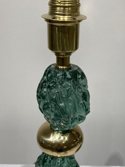 Archimede Seguso Pair of Murano glass lamps in the style of Archimede Seguso