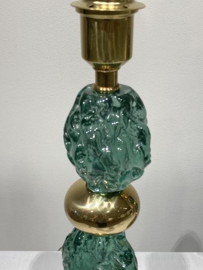 Archimede Seguso Pair of Murano glass lamps in the style of Archimede Seguso