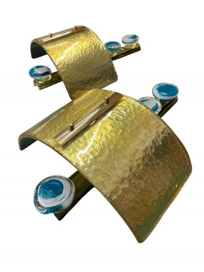 Archimede Seguso Pair of Murano glass sconces in the style of Archim de Seguso