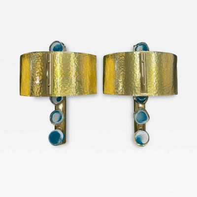 Archimede Seguso Pair of Murano glass sconces in the style of Archim de Seguso