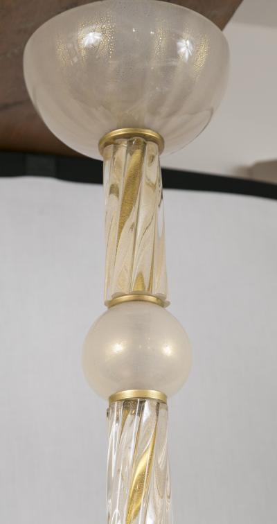 Archimede Seguso Pair of Unique Murano Blown Pendant LIghts